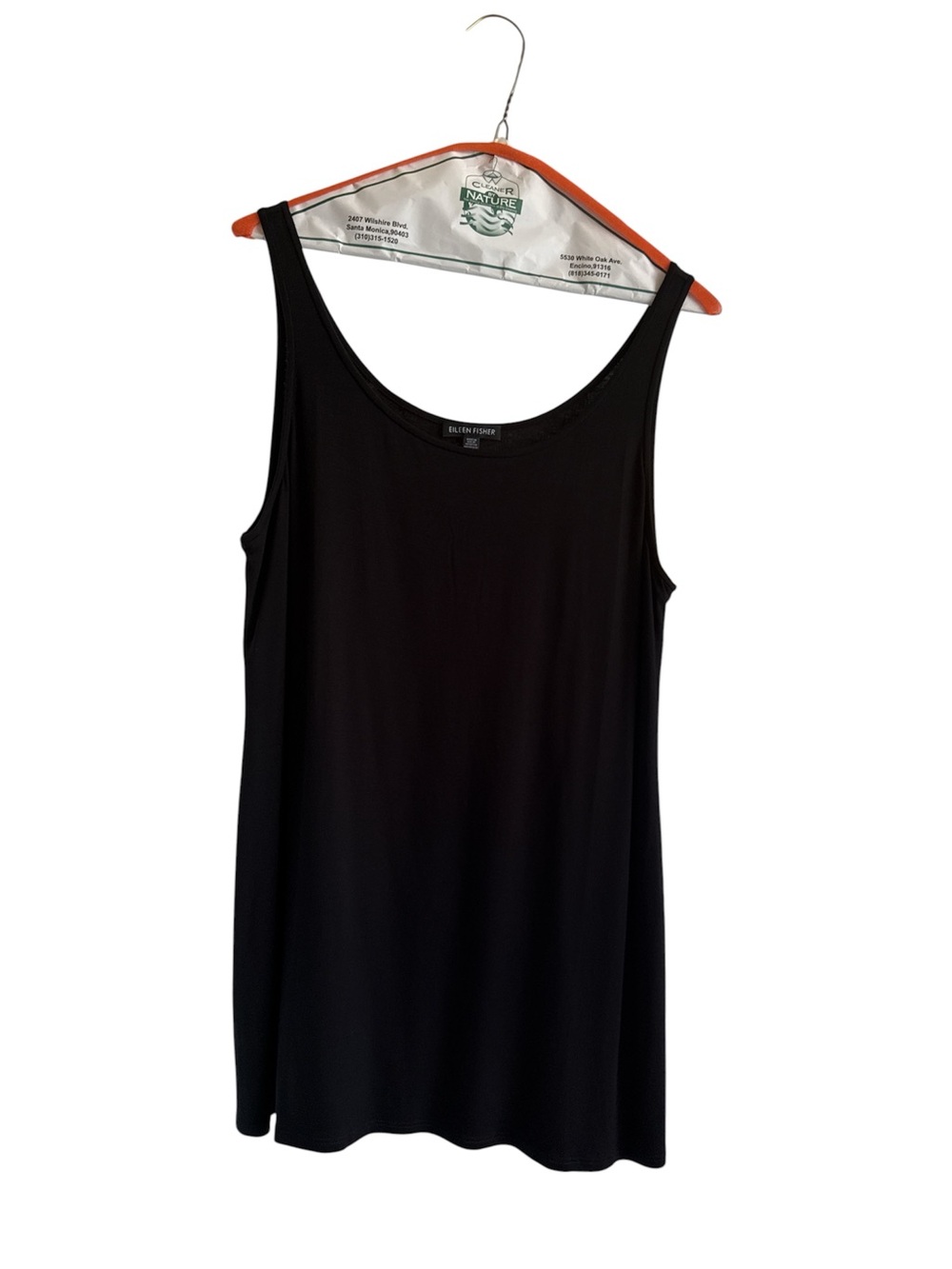 Eileen Fisher Black Sleeveless Scoop Neck Tank